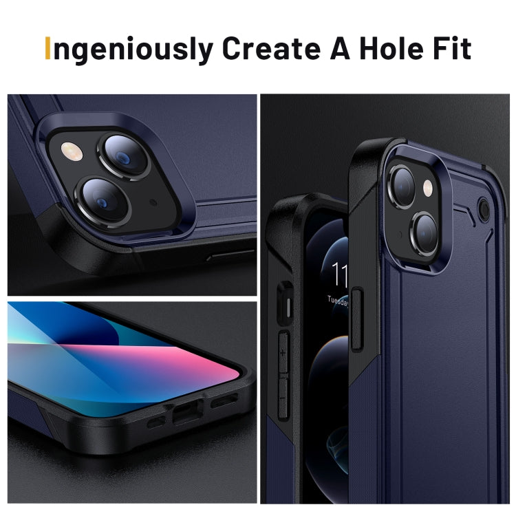 For iPhone 13 2 in 1 Soft TPU Hard PC Phone Case