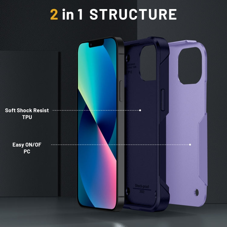 For iPhone 13 2 in 1 Soft TPU Hard PC Phone Case