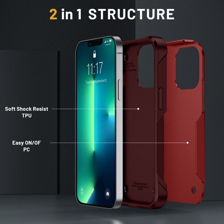 For iPhone 13 Pro Max 2 in 1 Soft TPU Hard PC Phone Case