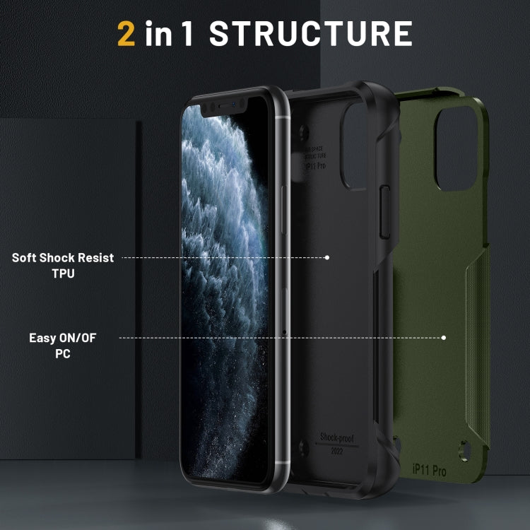 For iPhone 11 2 in 1 Soft TPU Hard PC Phone Case