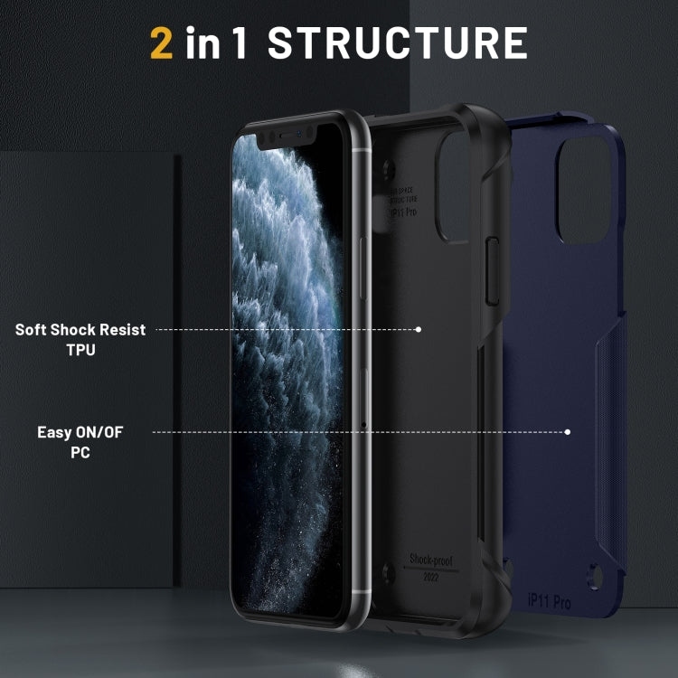 For iPhone 11 2 in 1 Soft TPU Hard PC Phone Case