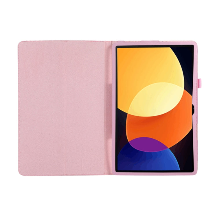 For Xiaomi Pad 5 Pro 12.4 Litchi Texture Leather Tablet Case with Holder