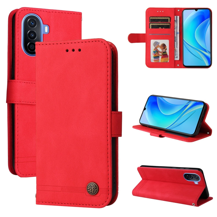 For Huawei nova Y70 / Y70 Plus / Enjoy 50 Skin Feel Life Tree Metal Button Leather Phone Case