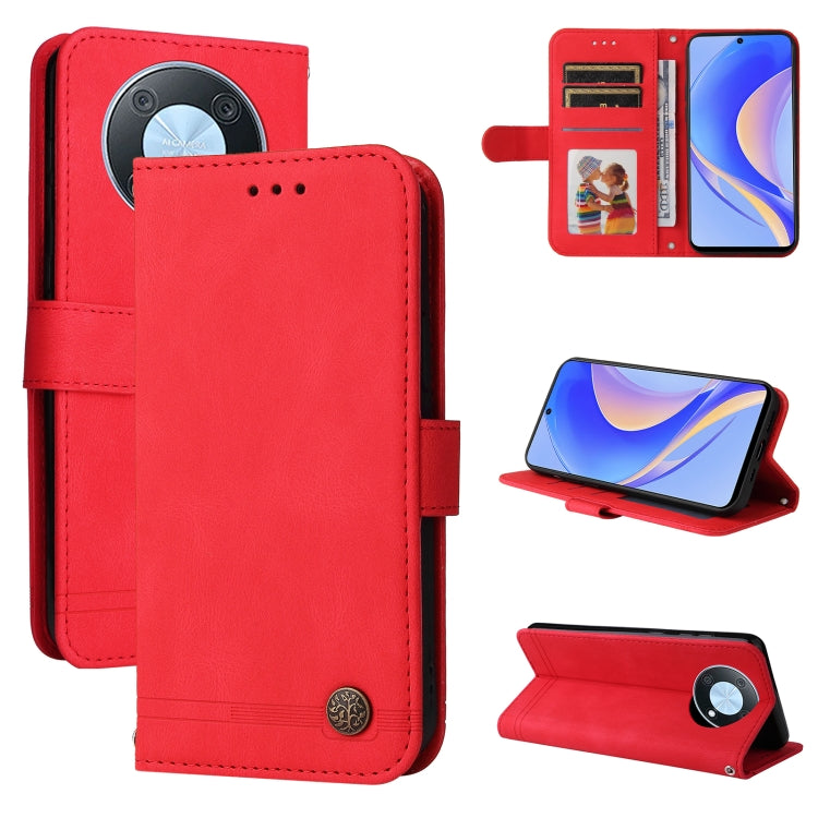 For Huawei nova Y90 / Enjoy 50 Pro Skin Feel Life Tree Metal Button Leather Phone Case
