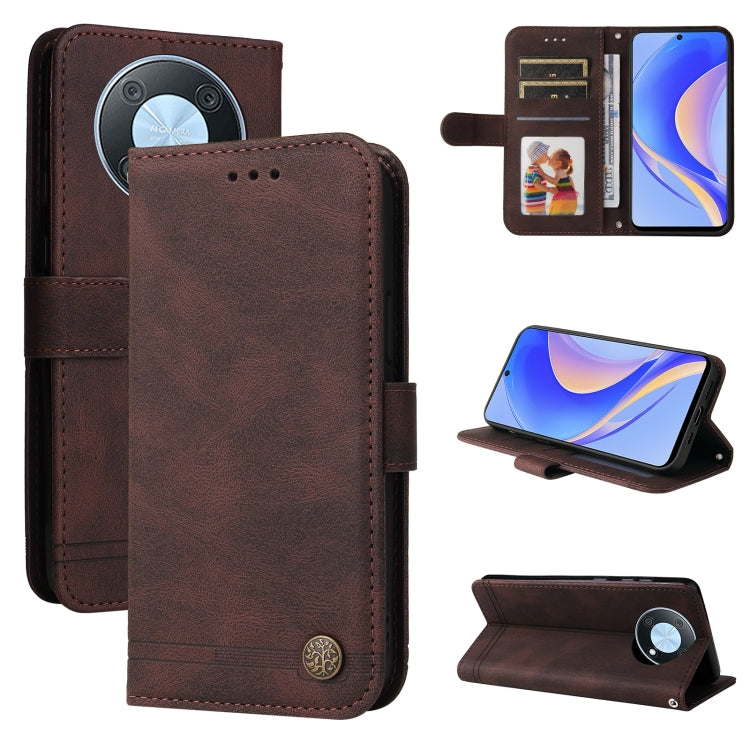 For Huawei nova Y90 / Enjoy 50 Pro Skin Feel Life Tree Metal Button Leather Phone Case