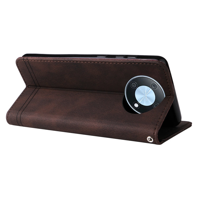 For Huawei nova Y90 / Enjoy 50 Pro Skin Feel Life Tree Metal Button Leather Phone Case