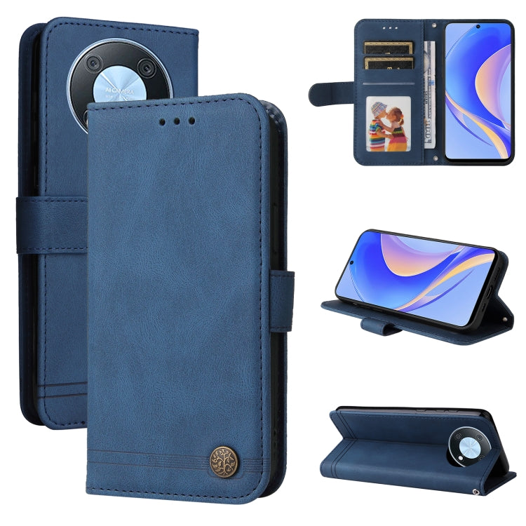 For Huawei nova Y90 / Enjoy 50 Pro Skin Feel Life Tree Metal Button Leather Phone Case