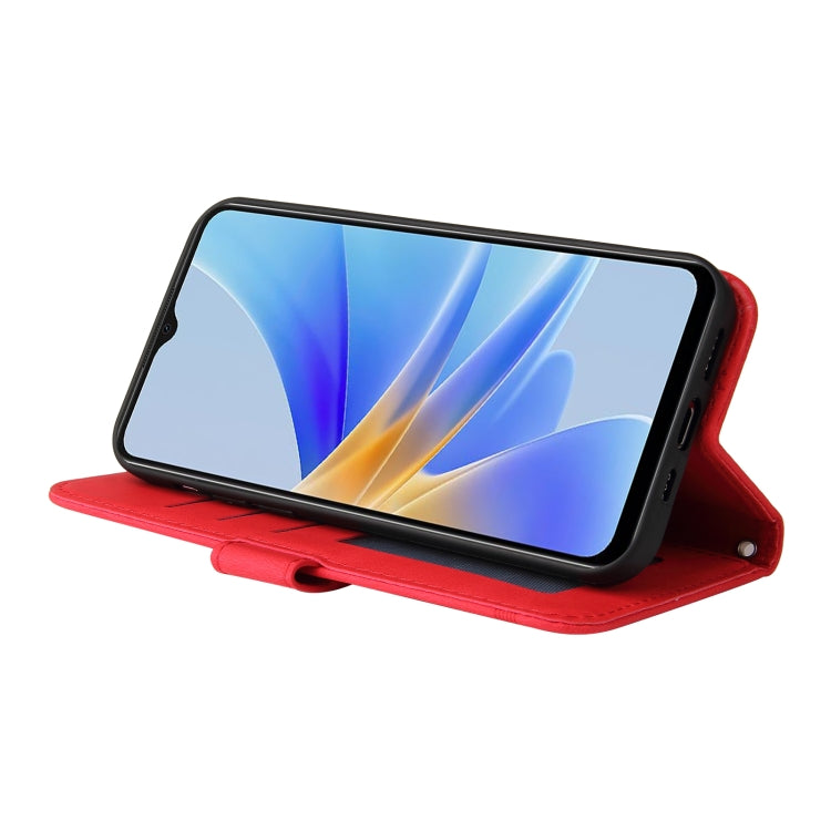 For OPPO A17 Skin Feel Life Tree Metal Button Leather Phone Case