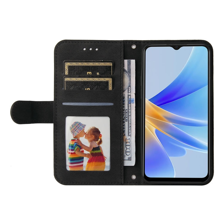 For OPPO A17 Skin Feel Life Tree Metal Button Leather Phone Case