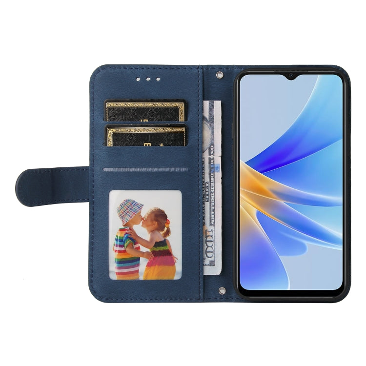 For OPPO A17 Skin Feel Life Tree Metal Button Leather Phone Case