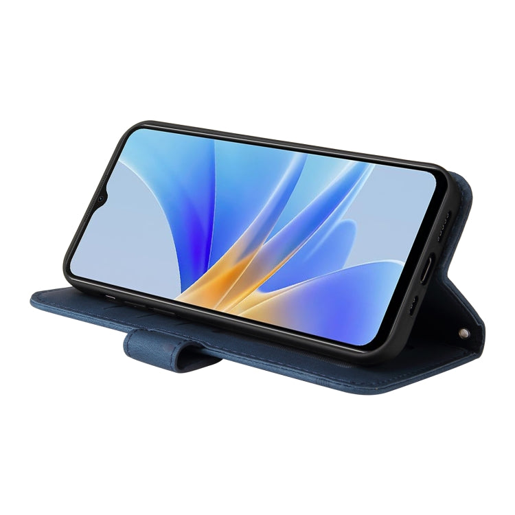 For OPPO A17 Skin Feel Life Tree Metal Button Leather Phone Case