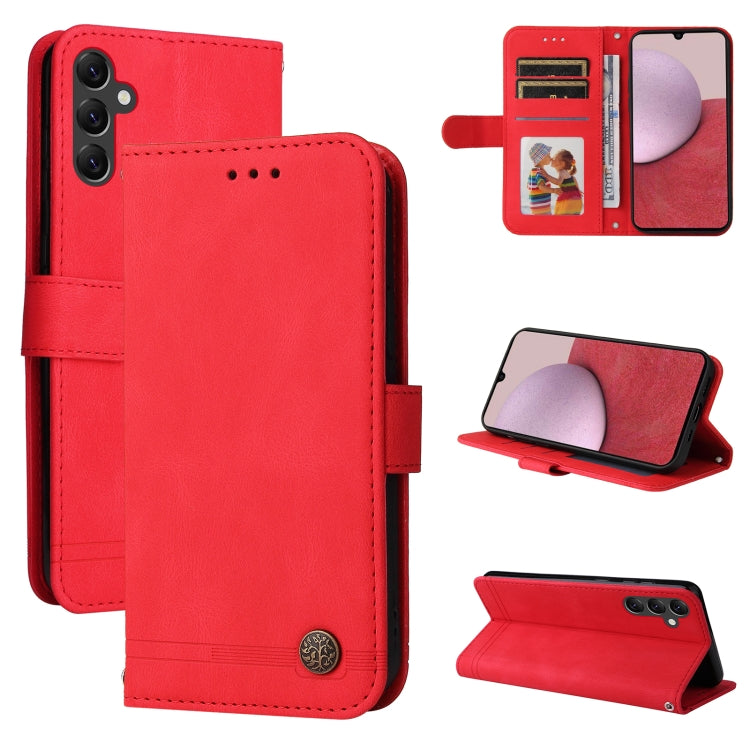 For Samsung Galaxy A14 5G Skin Feel Life Tree Metal Button Leather Phone Case