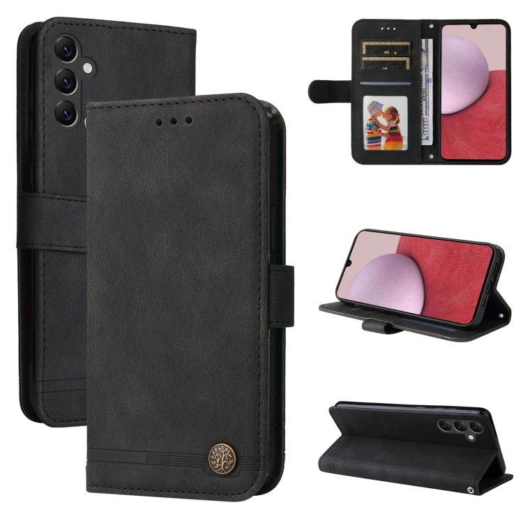 For Samsung Galaxy A14 5G Skin Feel Life Tree Metal Button Leather Phone Case