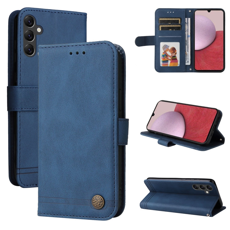 For Samsung Galaxy A14 5G Skin Feel Life Tree Metal Button Leather Phone Case