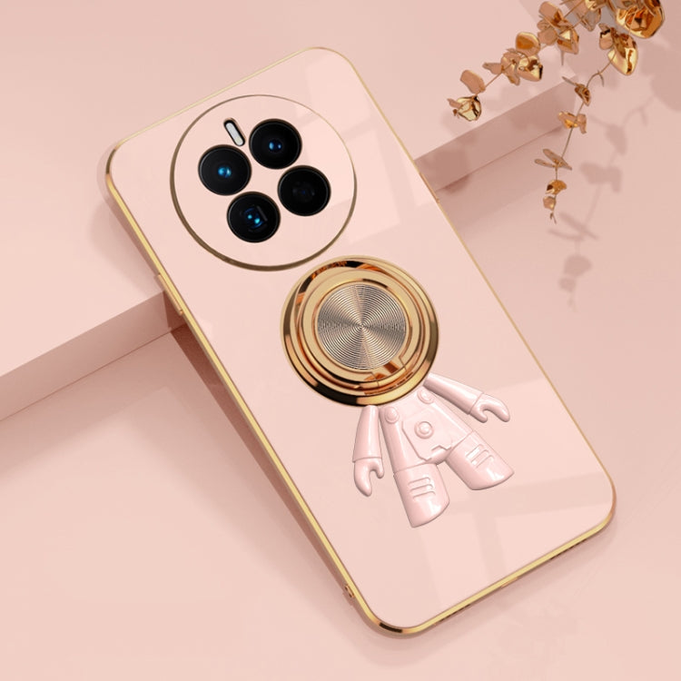 For Huawei Mate 50 Plating Astronaut Ring Kickstand Phone Case