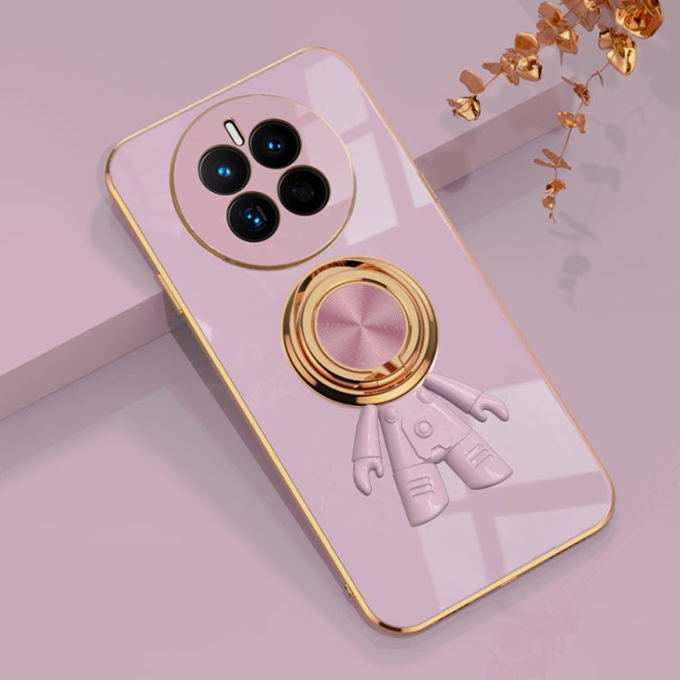For Huawei Mate 50 Plating Astronaut Ring Kickstand Phone Case
