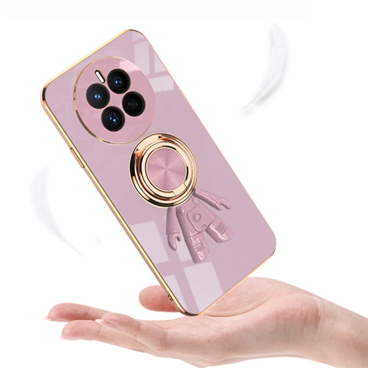 For Huawei Mate 50 Plating Astronaut Ring Kickstand Phone Case