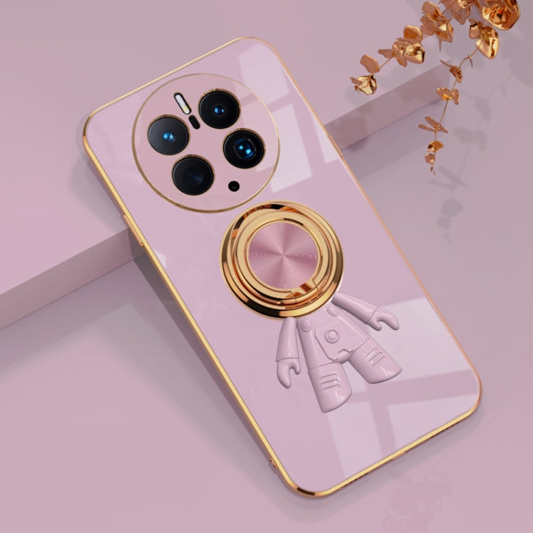 For Huawei Mate 50 Pro Plating Astronaut Ring Kickstand Phone Case