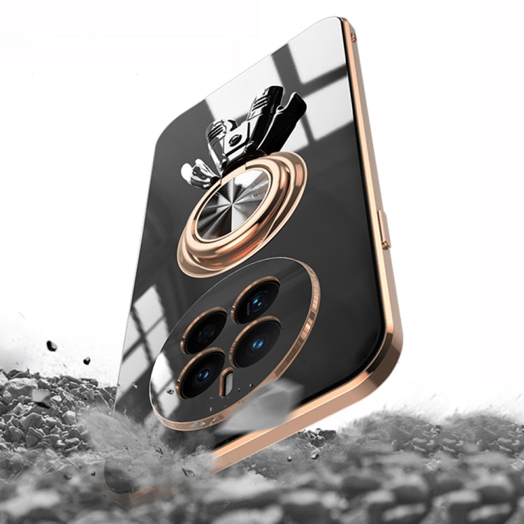 For Huawei Mate 50 Pro Plating Astronaut Ring Kickstand Phone Case