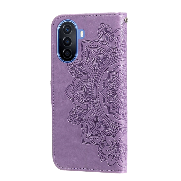 For Huawei nova Y70 / Y70 Plus / Enjoy 50 7-petal Flowers Embossing Leather Phone Case