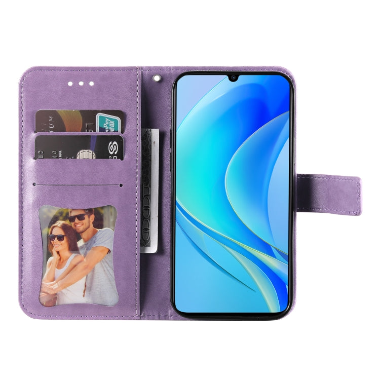 For Huawei nova Y70 / Y70 Plus / Enjoy 50 7-petal Flowers Embossing Leather Phone Case