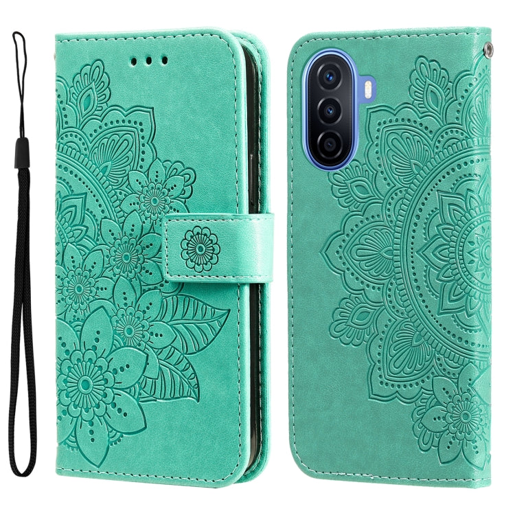 For Huawei nova Y70 / Y70 Plus / Enjoy 50 7-petal Flowers Embossing Leather Phone Case