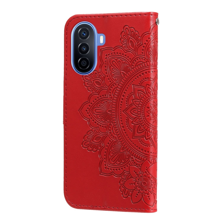 For Huawei nova Y70 / Y70 Plus / Enjoy 50 7-petal Flowers Embossing Leather Phone Case