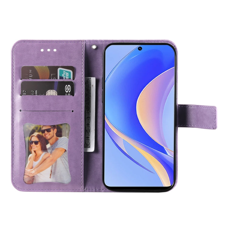 For Huawei nova Y90 / Enjoy 50 Pro 7-petal Flowers Embossing Leather Phone Case