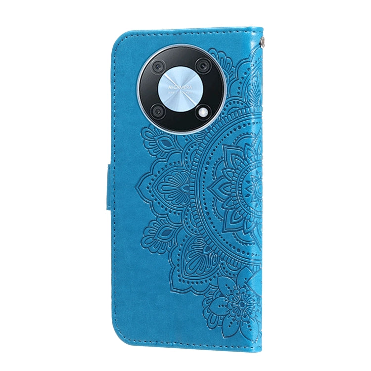 For Huawei nova Y90 / Enjoy 50 Pro 7-petal Flowers Embossing Leather Phone Case