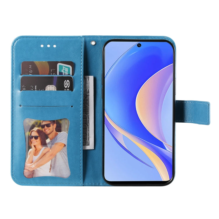For Huawei nova Y90 / Enjoy 50 Pro 7-petal Flowers Embossing Leather Phone Case