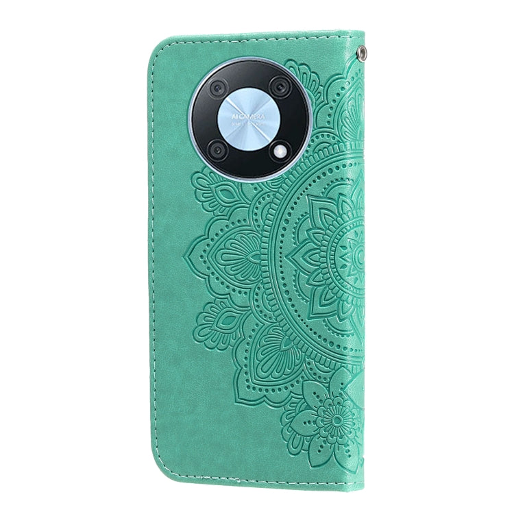 For Huawei nova Y90 / Enjoy 50 Pro 7-petal Flowers Embossing Leather Phone Case