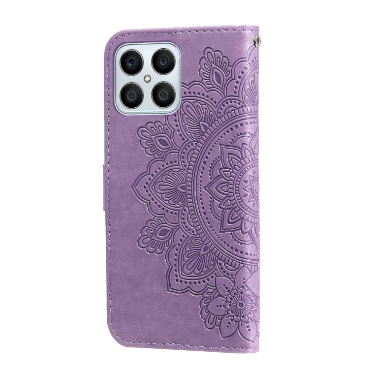 For Honor X8 5G / X6 7-petal Flowers Embossing Leather Phone Case