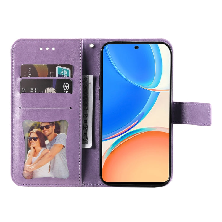 For Honor X8 5G / X6 7-petal Flowers Embossing Leather Phone Case