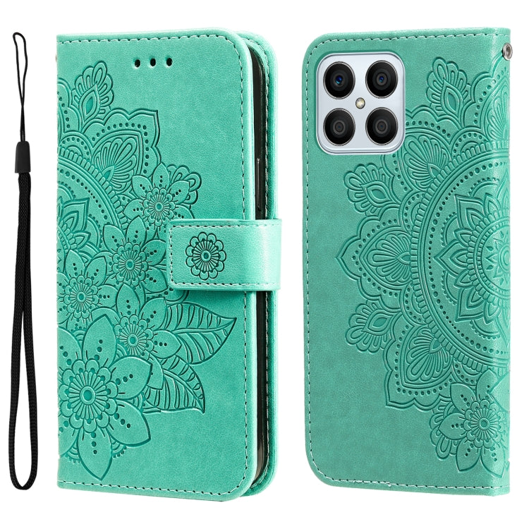 For Honor X8 5G / X6 7-petal Flowers Embossing Leather Phone Case