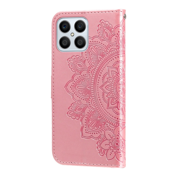 For Honor X8 5G / X6 7-petal Flowers Embossing Leather Phone Case