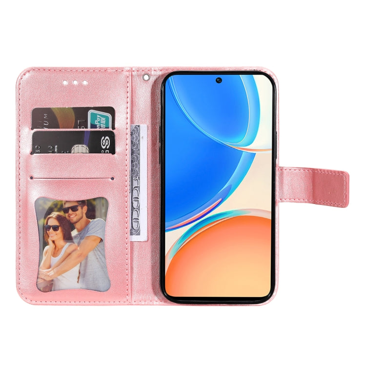 For Honor X8 5G / X6 7-petal Flowers Embossing Leather Phone Case