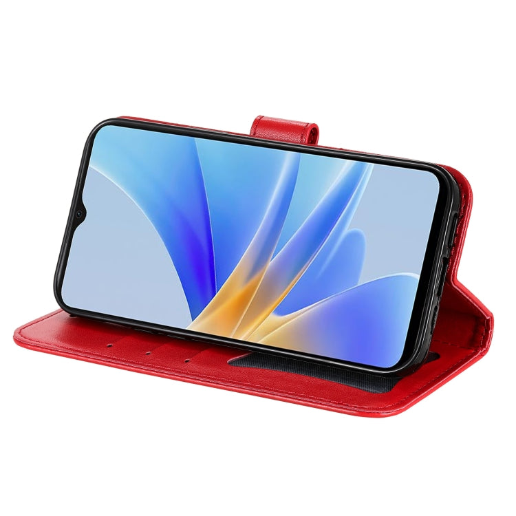 For OPPO A17 7-petal Flowers Embossing Leather Phone Case