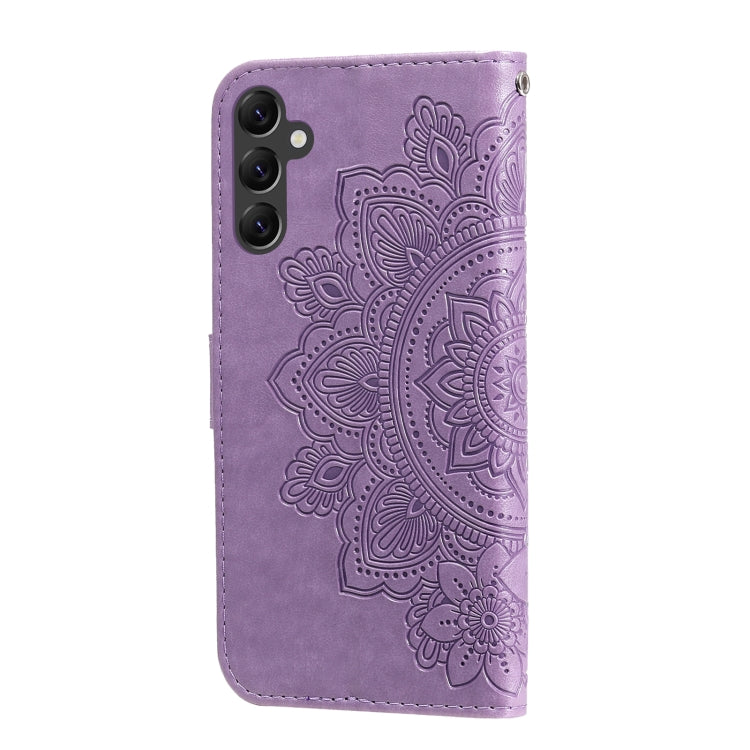 For Samsung Galaxy A14 5G 7-petal Flowers Embossing Leather Phone Case