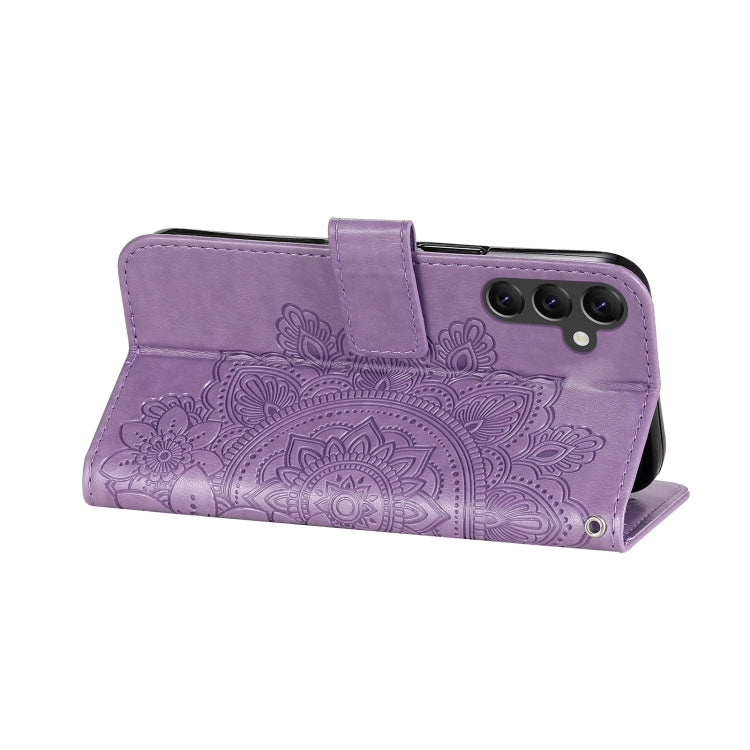 For Samsung Galaxy A14 5G 7-petal Flowers Embossing Leather Phone Case