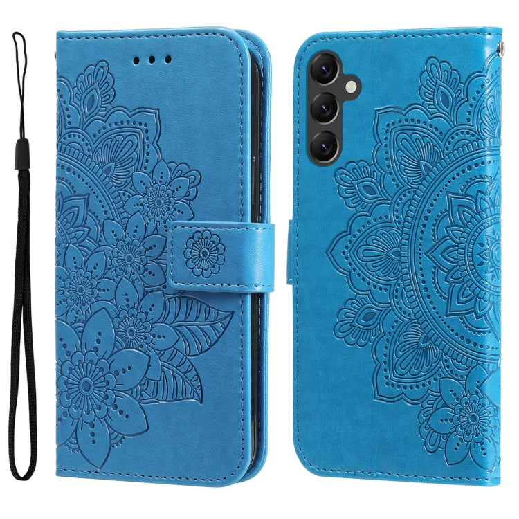 For Samsung Galaxy A14 5G 7-petal Flowers Embossing Leather Phone Case