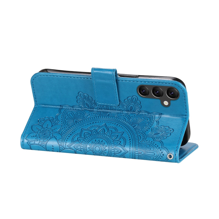 For Samsung Galaxy A14 5G 7-petal Flowers Embossing Leather Phone Case