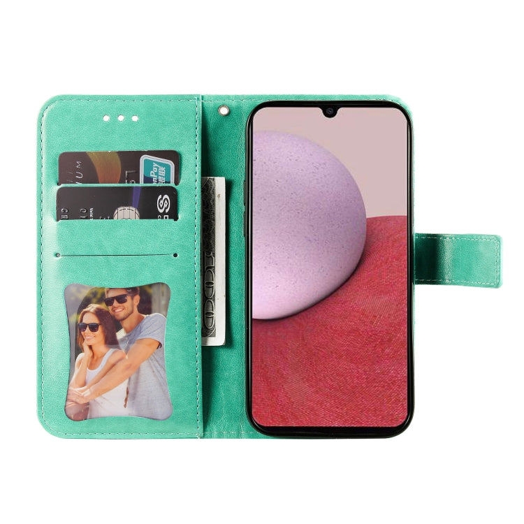 For Samsung Galaxy A14 5G 7-petal Flowers Embossing Leather Phone Case