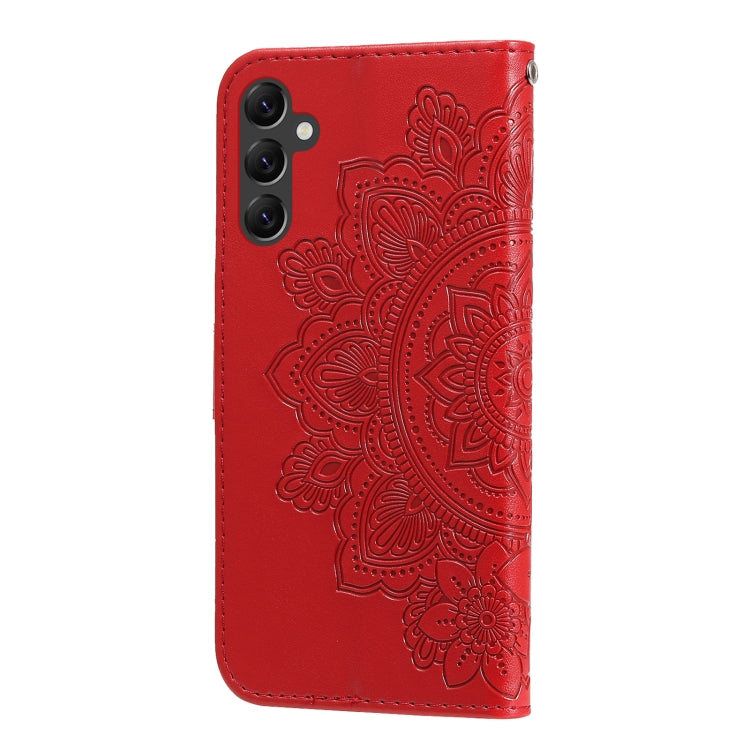 For Samsung Galaxy A14 5G 7-petal Flowers Embossing Leather Phone Case