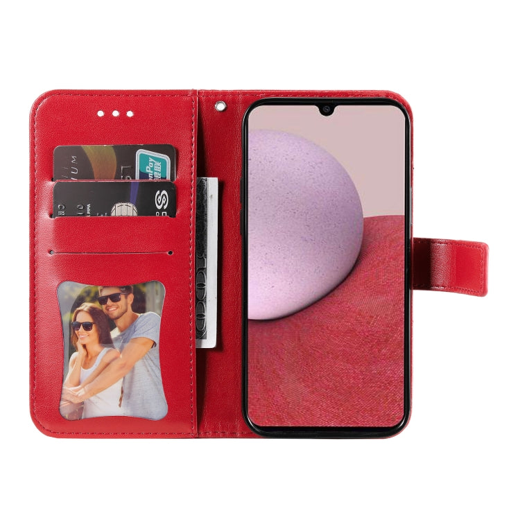 For Samsung Galaxy A14 5G 7-petal Flowers Embossing Leather Phone Case