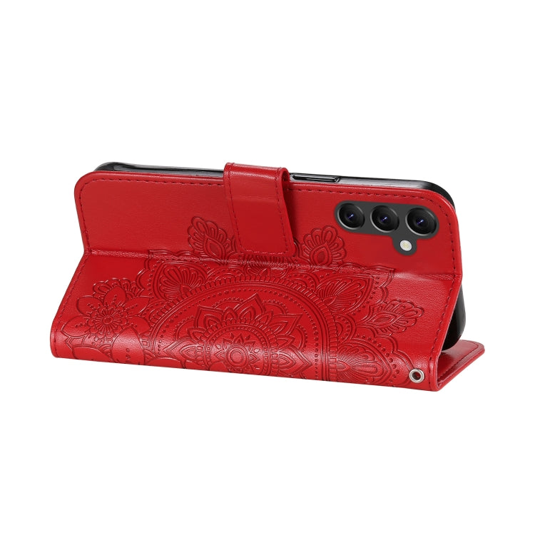 For Samsung Galaxy A14 5G 7-petal Flowers Embossing Leather Phone Case