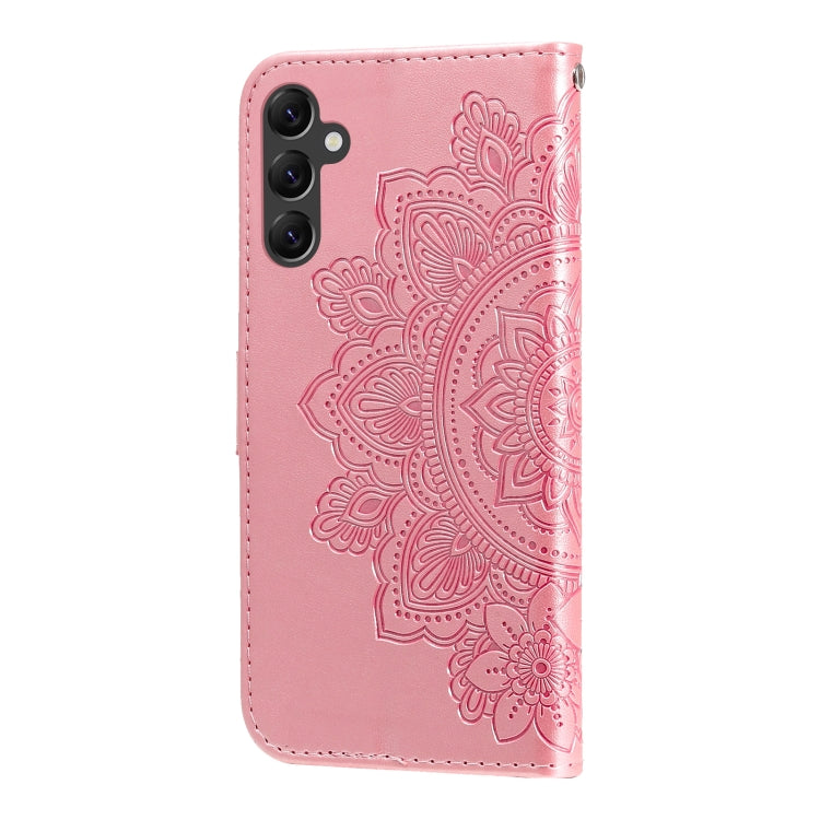 For Samsung Galaxy A14 5G 7-petal Flowers Embossing Leather Phone Case