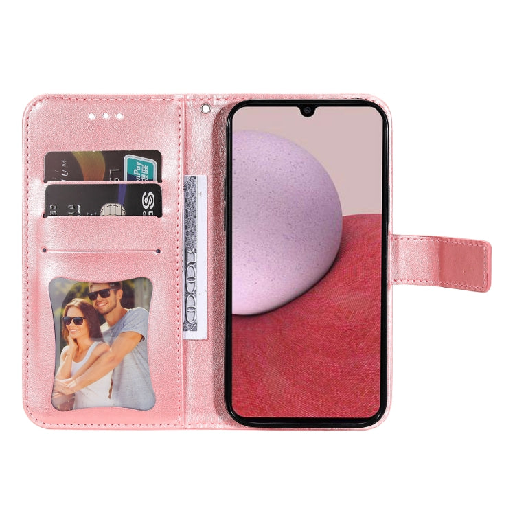 For Samsung Galaxy A14 5G 7-petal Flowers Embossing Leather Phone Case