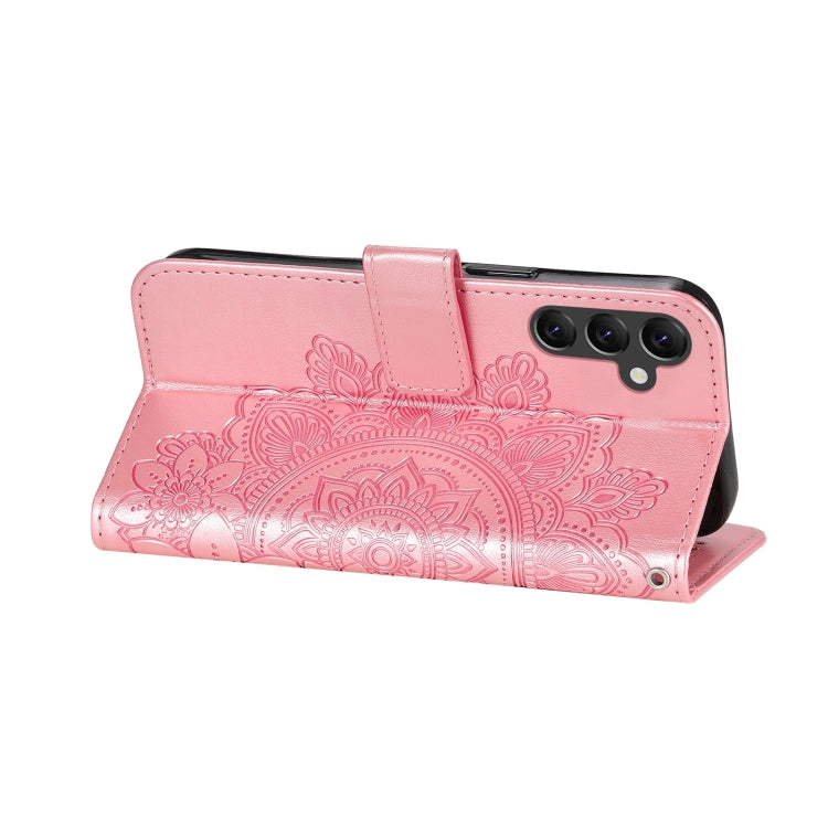 For Samsung Galaxy A14 5G 7-petal Flowers Embossing Leather Phone Case
