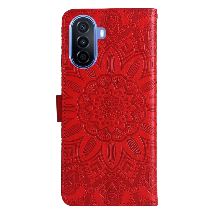 For Huawei nova Y70 / Y70 Plus / Enjoy 50 Embossed Sunflower Leather Phone Case