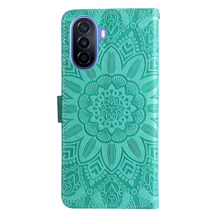 For Huawei nova Y70 / Y70 Plus / Enjoy 50 Embossed Sunflower Leather Phone Case